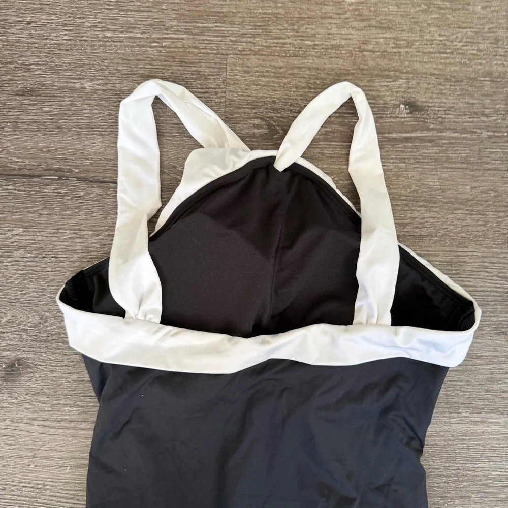 Ralph Lauren Black One-Piece Swimsuit with White Trim - Picture 4 of 7
